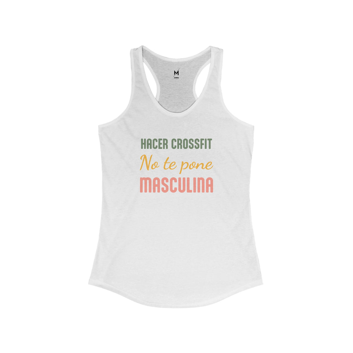 Women's Workout Tank Top - "Más Culona" (White) | Fun Hispanic & Latina Gym Apparel