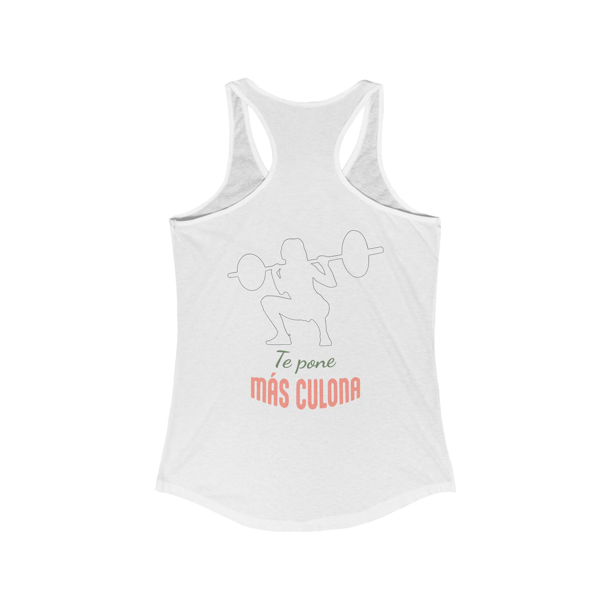 Women's Workout Tank Top - "Más Culona" (White) | Fun Hispanic & Latina Gym Apparel