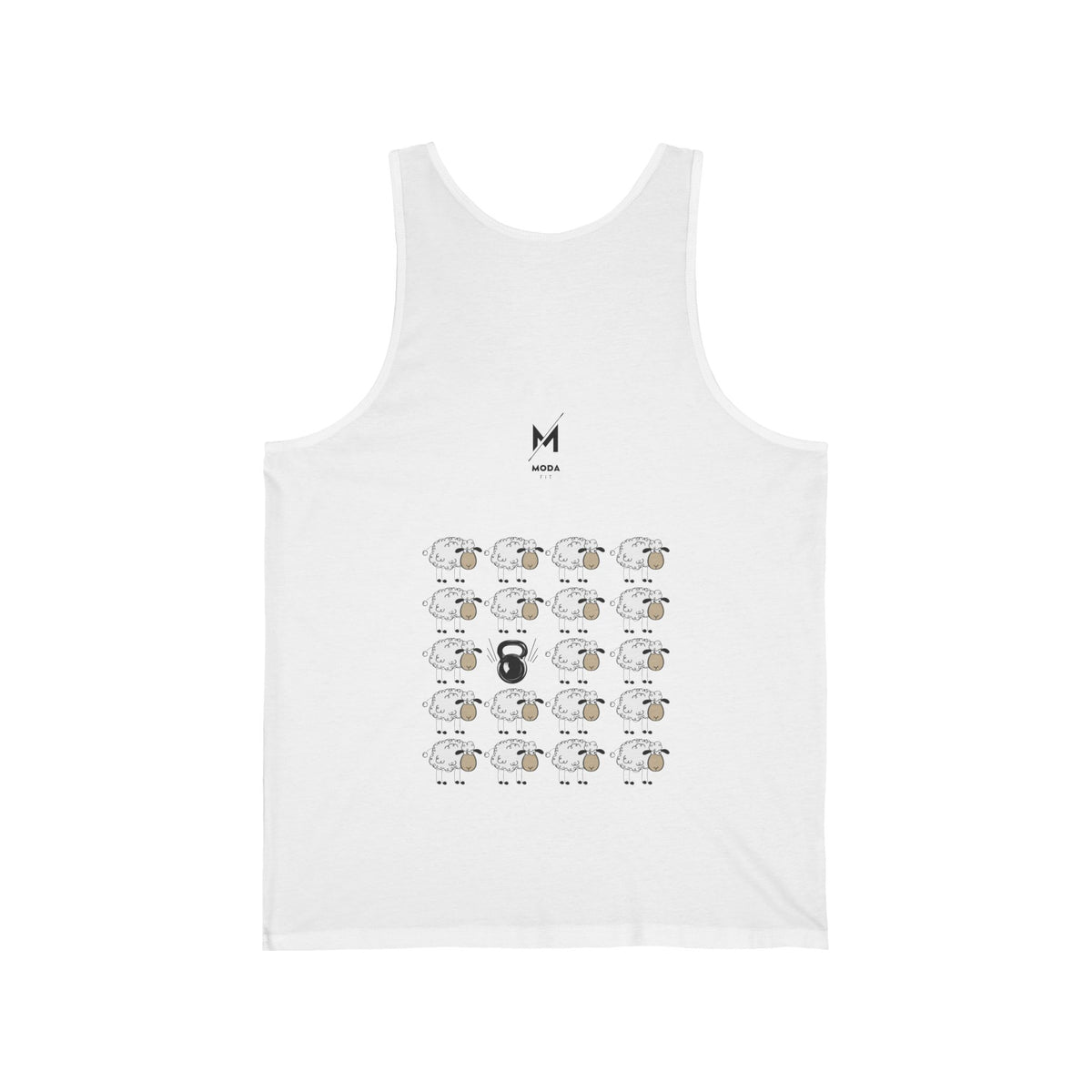 Men's Workout Tank Top - "Oveja Fit" (White) | Bold Hispanic & Latino Gym Apparel