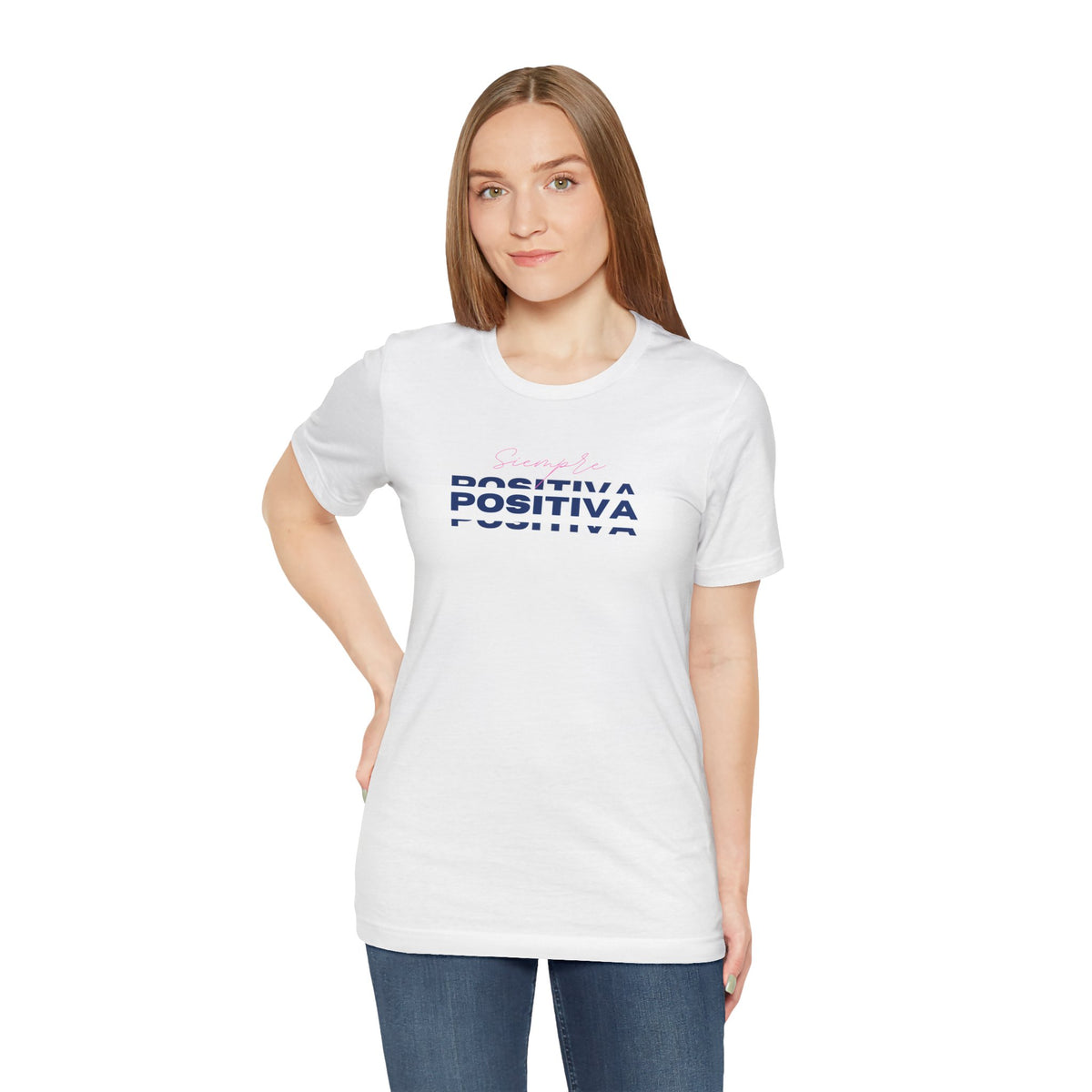 Women's Workout T-Shirt - "Siempre Positiva" | Stylish & Motivational Activewear